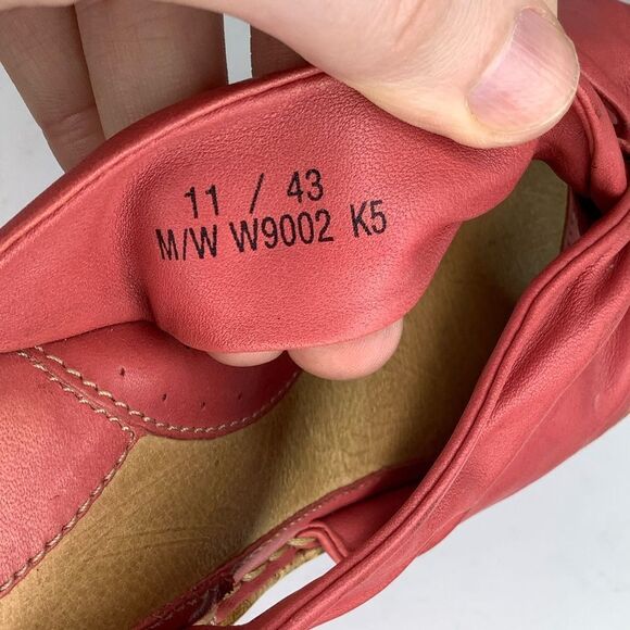 Born Driller Coral Pink Leather Cork Wedge Open Toe Women’s Heeled Sandals Sz 11 - Picture 11 of 11